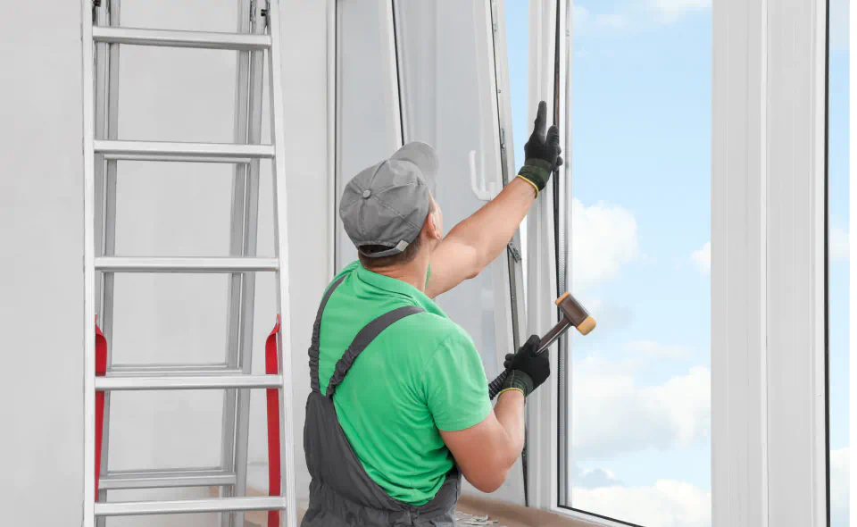 worker installing windows
